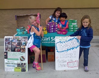 girl scout cookie booth