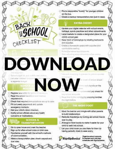 back to school checklist printable students teachers parents organization supplies