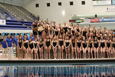 Carmel High School Girls' Swimming and Diving Team at State Finals