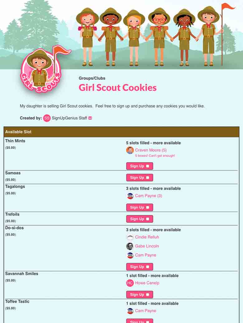 Collect Money for Cookie Sales Online