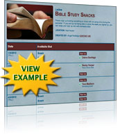 Bible Study Snack Sign Up Template