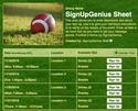 Football sign up sheet