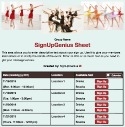 Dance Class sign up sheet