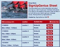 Rowing sign up sheet