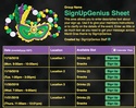 Mardis Gras sign up sheet