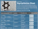 Star of David sign up sheet