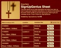 Easter cross sign up sheet