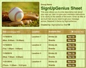 Baseball sign up sheet