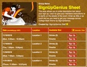 College Bash sign up sheet