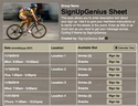 Cycling II sign up sheet