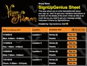 Halloween II sign up sheet