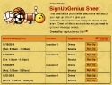 Multi-Sport sign up sheet
