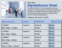 School II sign up sheet
