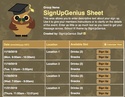 School III sign up sheet