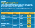 Blue & Yellow sign up sheet