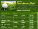 Golf II sign up sheet