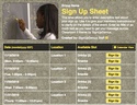 Classroom II sign up sheet