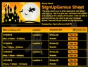 Haunted House sign up sheet