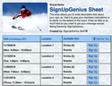 Skiing sign up sheet