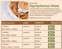 Snacks sign up sheet