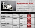 Faith sign up sheet
