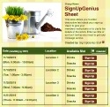 Gardening sign up sheet