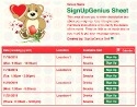Valentines Bear sign up sheet