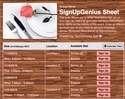 Romantic Meal sign up sheet