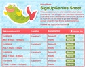 Under the Sea sign up sheet