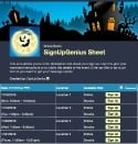 Halloween Haunted House sign up sheet