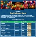 Holiday Lights sign up sheet