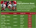 Rugby sign up sheet