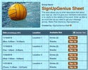 Water Polo sign up sheet