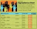 Volunteers II sign up sheet