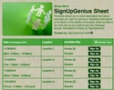 Volunteers III sign up sheet