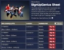 Rock Out sign up sheet