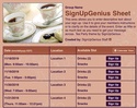 Tea Party sign up sheet
