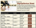 Yoga sign up sheet
