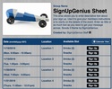 Scouts II sign up sheet