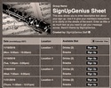 Band II sign up sheet