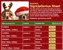 Santa's Helpers sign up sheet
