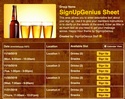 Happy Hour sign up sheet