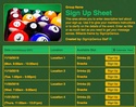 Billiards sign up sheet