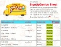 School Bus II sign up sheet