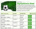 Soccer 5 sign up sheet