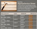 Tools sign up sheet