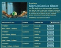 Swimming VI sign up sheet