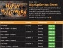 Halloween Fun sign up sheet