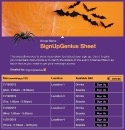 Spiders and Bats sign up sheet