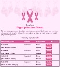 Breast Cancer Awareness 2 sign up sheet